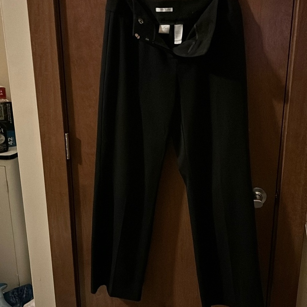 Women’s stretch, Emma James, slacks, black with silver threads size 10 new